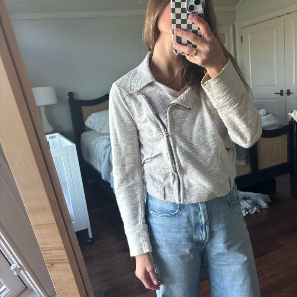 Stylish Cream Bomber Jacket for Women